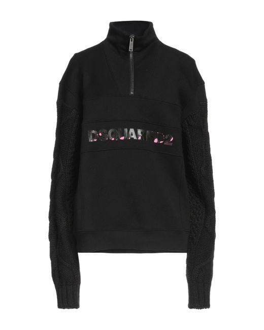 DSquared² Black Sweatshirt Cotton, Elastane