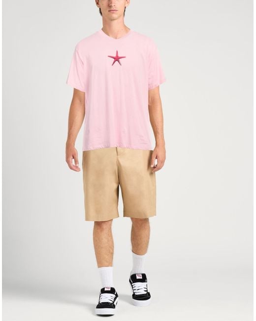 Sandro Pink Embellished Cotton Jersey T-Shirt for men