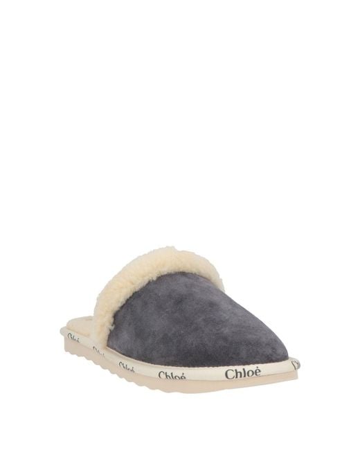 Chloé Gray Mules & Clogs Soft Leather