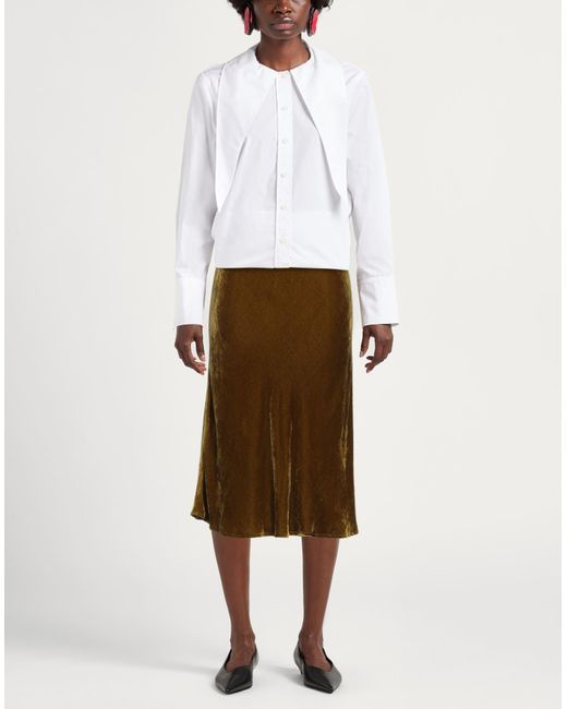 ViCOLO Brown Military Midi Skirt Viscose, Silk