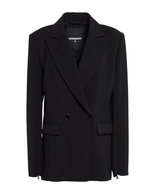 Patrizia Pepe Black Blazer Polyester, Elastane