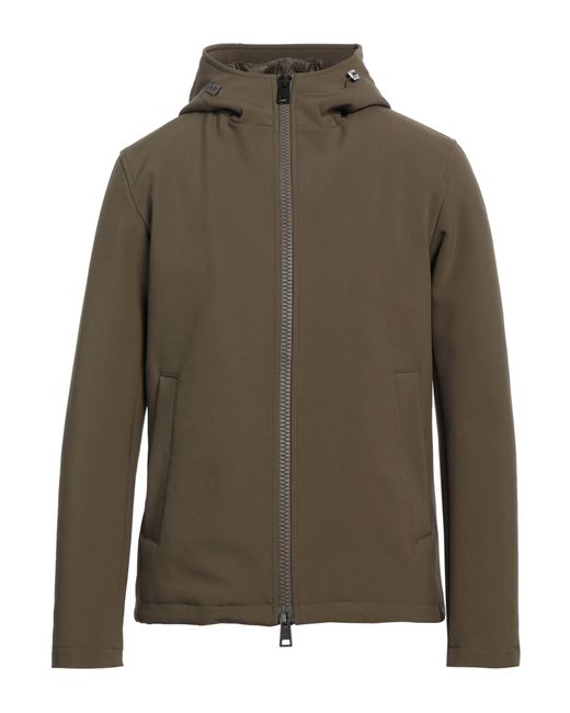 Herno Green Military Jacket Polyester, Elastane for men
