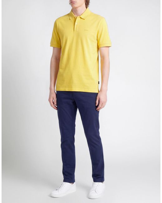 Boss Yellow Polo Shirt Cotton for men