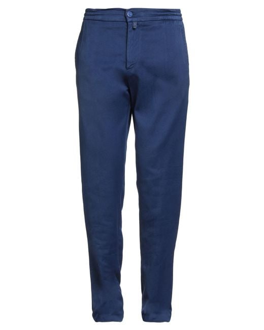 Kiton Blue Pants Cotton, Lycra, Elastane for men
