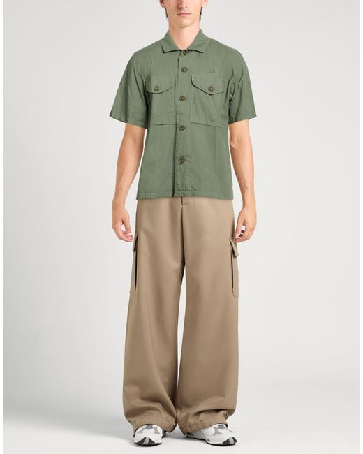 C P Company Green Military Shirt Cotton for men