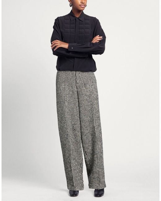 Alysi Gray Pants Virgin Wool, Polyester, Polyamide, Silk