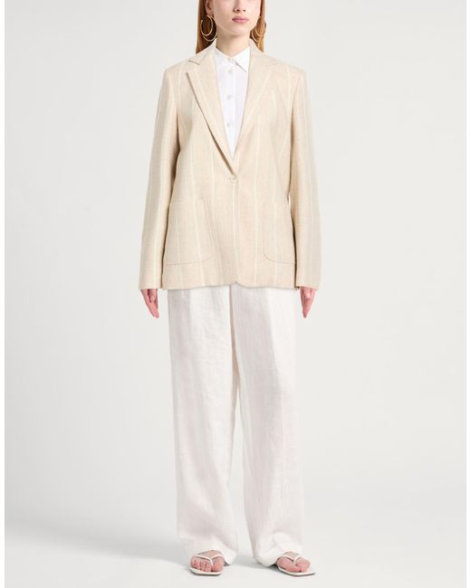 Eleventy Natural Blazer Alpaca Wool, Polyamide, Linen