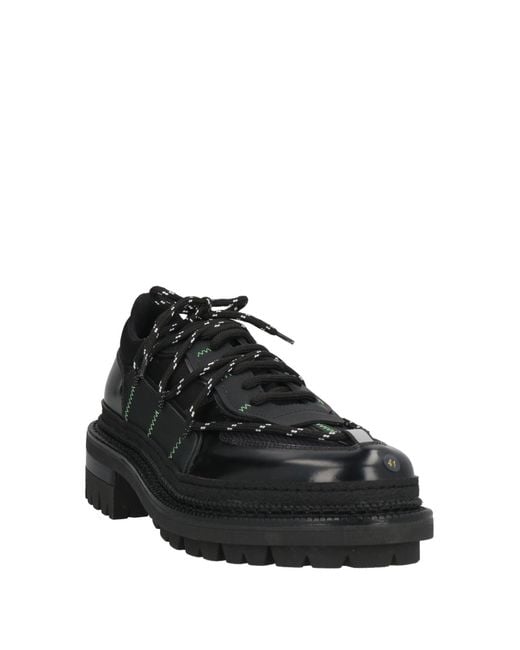 DSquared² Black Lace-Up Shoes Leather, Textile Fibers for men