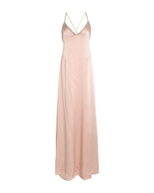 Amen Pink Blush Maxi Dress Acetate, Silk