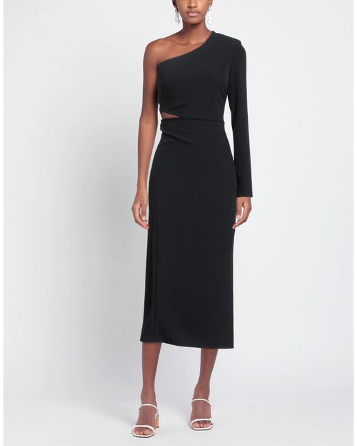 MÊME ROAD Black Midi Dress Polyester, Elastane