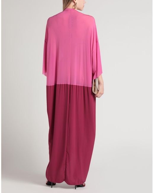 Rick Owens Pink Fuchsia Midi Dress Cupro, Elastane, Acetate, Silk