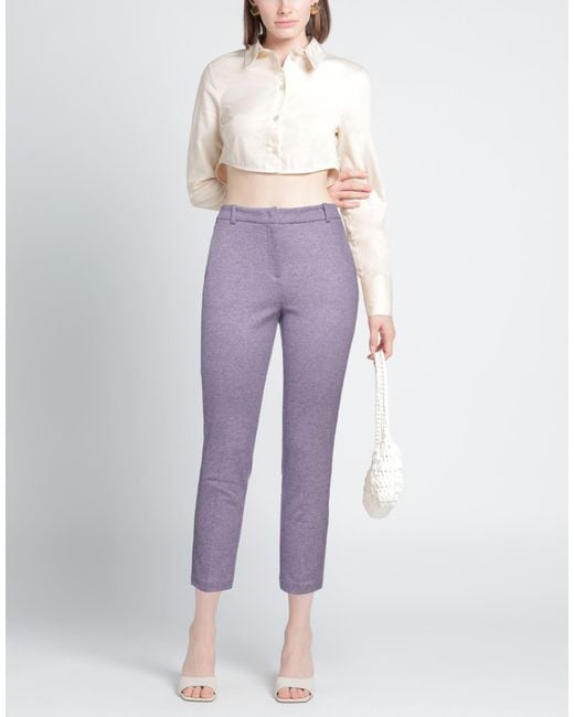 Liviana Conti Purple Pants Cashmere, Polyamide