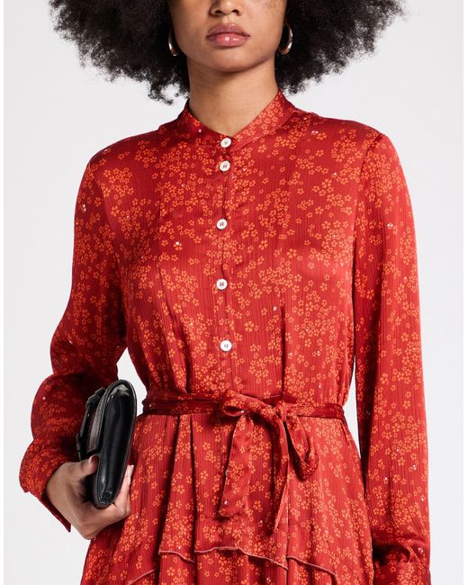 High Red Tech Midi Dress Polyester