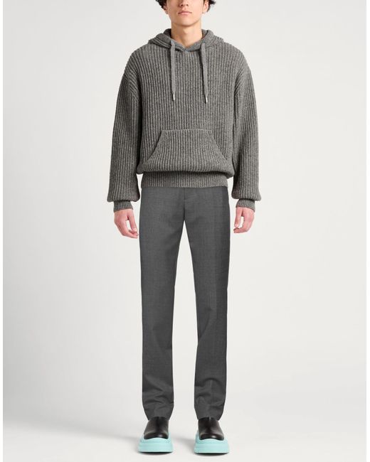 AMI Gray Pants Virgin Wool for men
