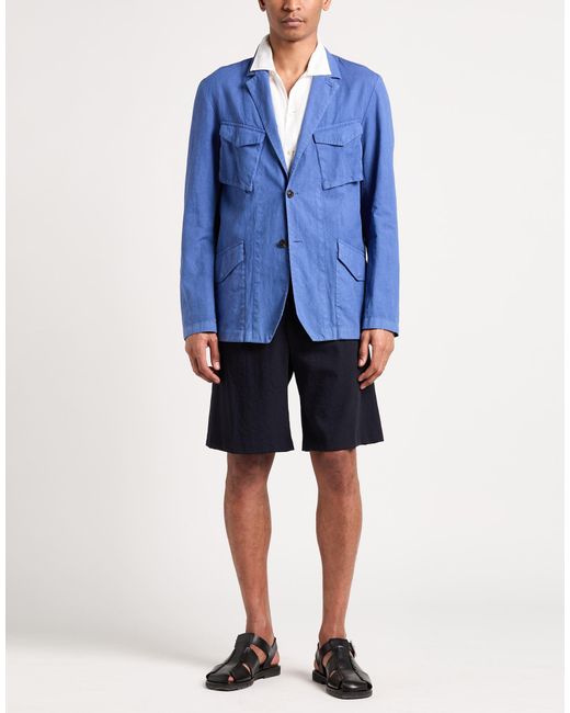 Boglioli Blue Light Blazer Cotton, Linen, Elastane for men