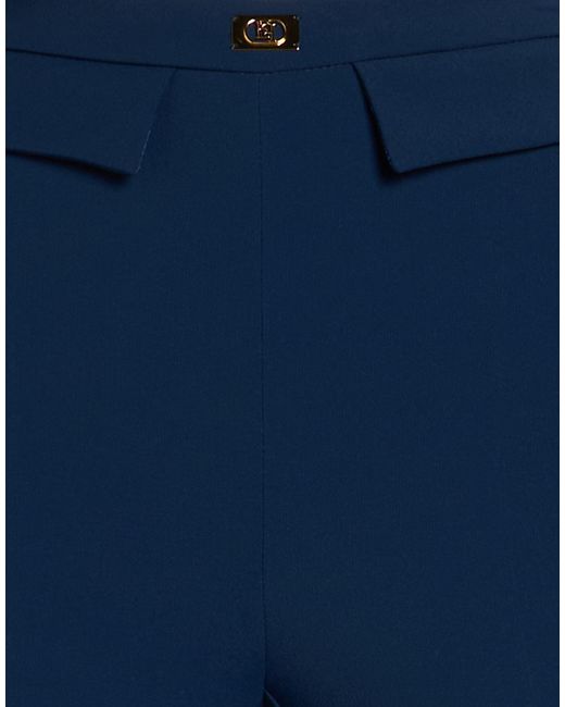 Elisabetta Franchi Blue Pants Polyester, Elastane