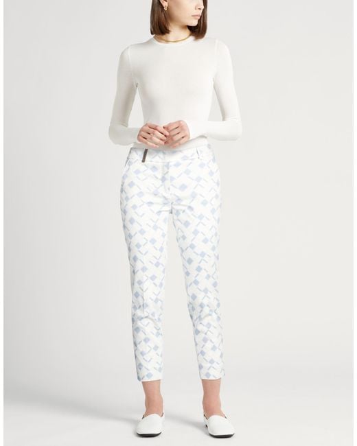 Peserico White Pants Cotton, Elastane