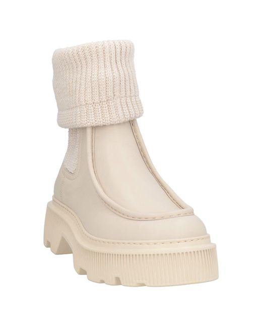 Santoni Natural Ankle Boots Leather, Textile Fibers