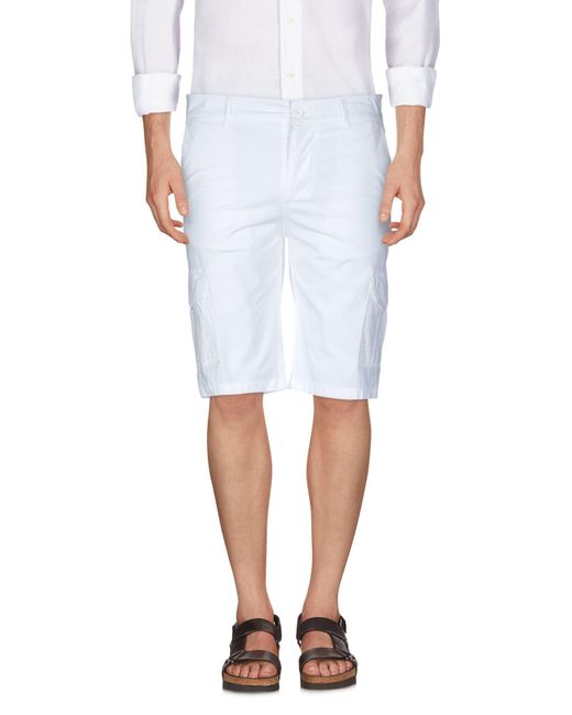 Alpha Studio White Shorts & Bermuda Shorts for men