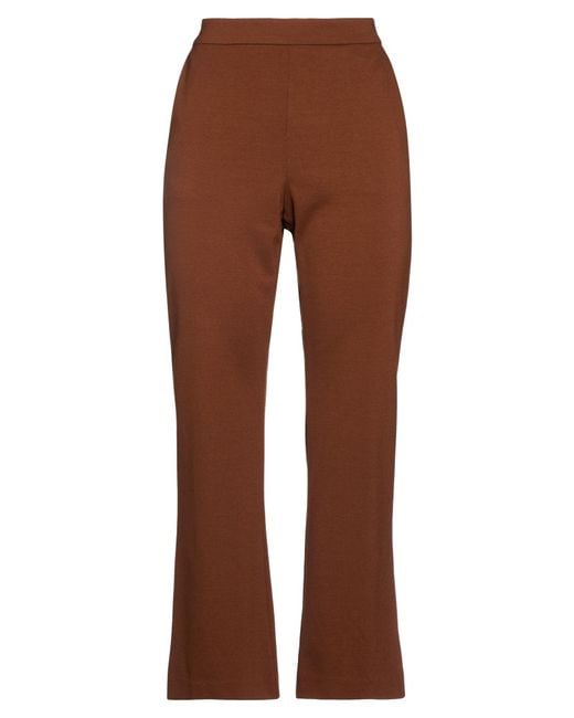 Maliparmi Brown Pants Viscose, Polyamide, Elastane