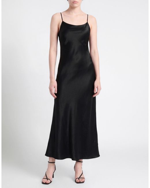 Roberto Collina Black Maxi Dress Silk, Elastane