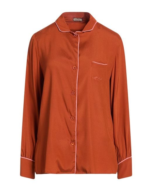 Maliparmi Orange Shirt Silk, Elastane
