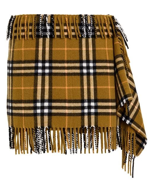 Burberry Black Mini Skirt Wool, Cashmere