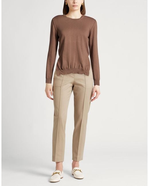 Semicouture Brown Sweater Cotton, Silk