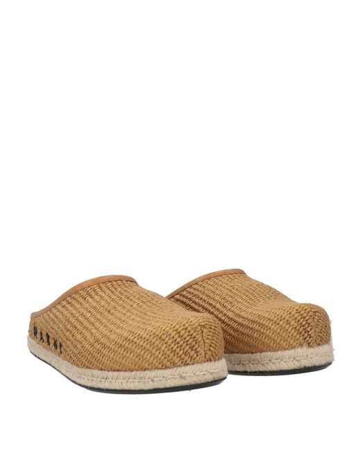 Marni Brown Camel Mules & Clogs Textile Fibers for men