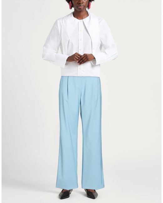 Veronica Beard Blue Pants Wool, Polyamide, Elastane