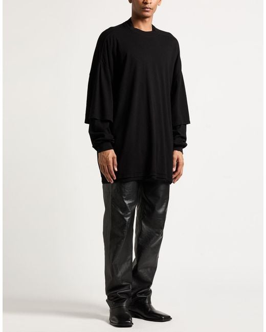 Rick Owens Black Sweatshirt Cotton for men