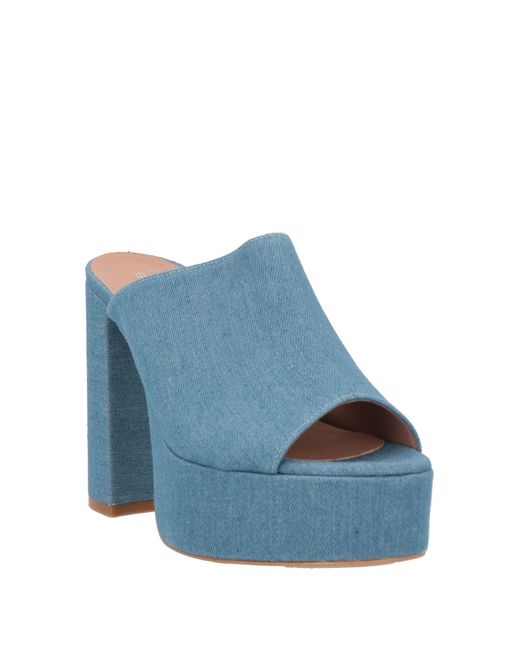 Baldinini Blue Sandals Textile Fibers