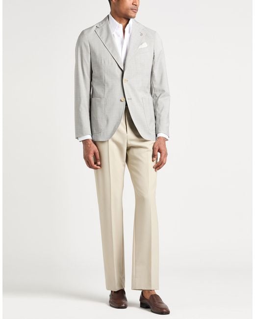 Paoloni Gray Blazer Virgin Wool for men