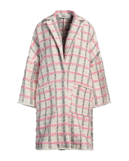 Shirtaporter White Coat Cotton, Viscose, Polyamide, Acrylic, Stipa Tenacissima