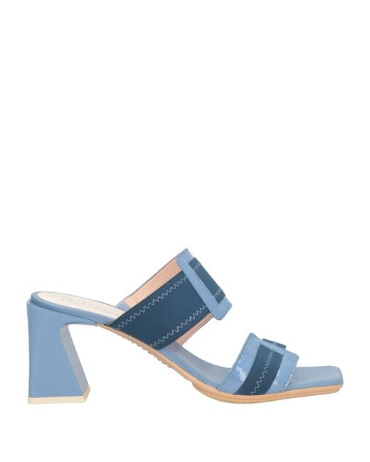 Hispanitas Blue Sandals Leather, Elastic Fibres, Synthetic Fibers