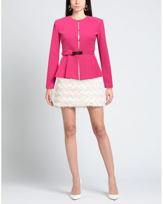 Pinko Pink Fuchsia Jacket Polyester, Elastane