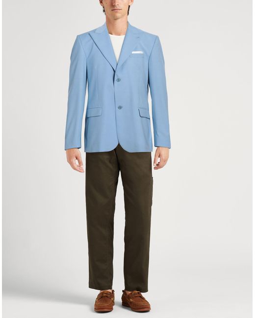 Daniele Alessandrini Blue Blazer Polyester, Viscose, Elastane for men