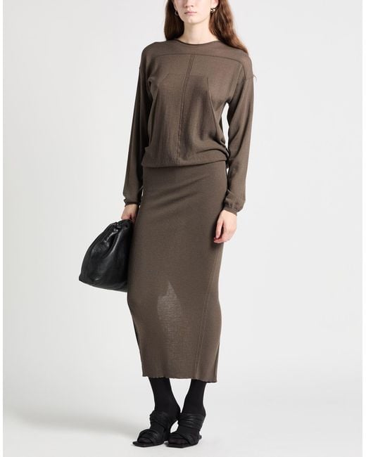 Rick Owens Gray Khaki Sweater Virgin Wool