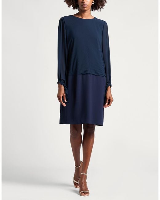 Clips Blue Midi Dress Polyester, Elastane