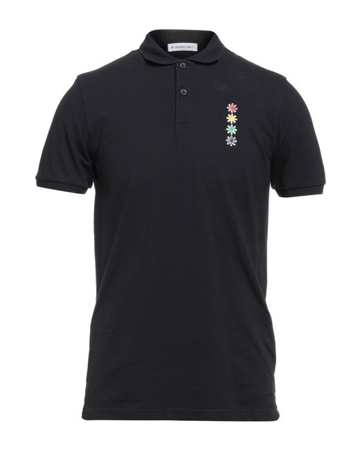 Manuel Ritz Black Polo Shirt Cotton, Elastane for men