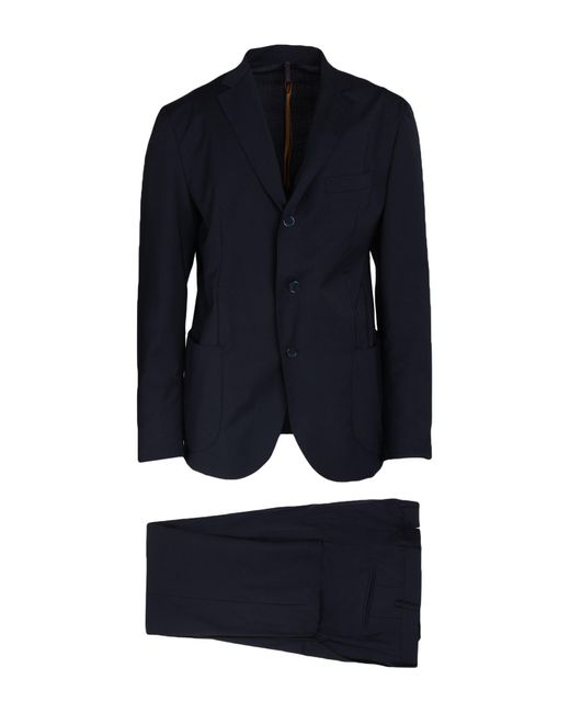 Santaniello Blue Midnight Suit Polyester, Wool, Elastane for men