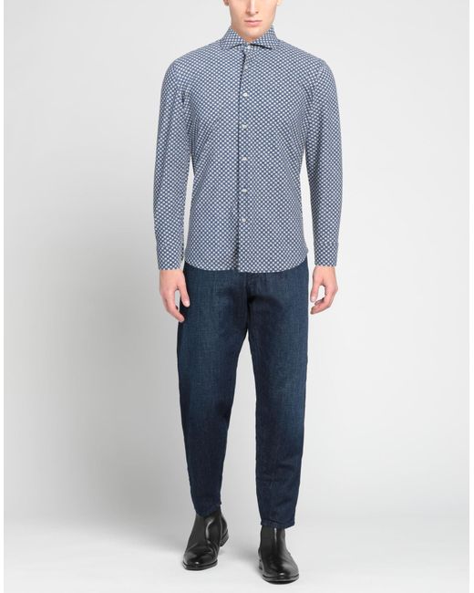 Ghirardelli Blue Shirt Polyamide, Elastane for men