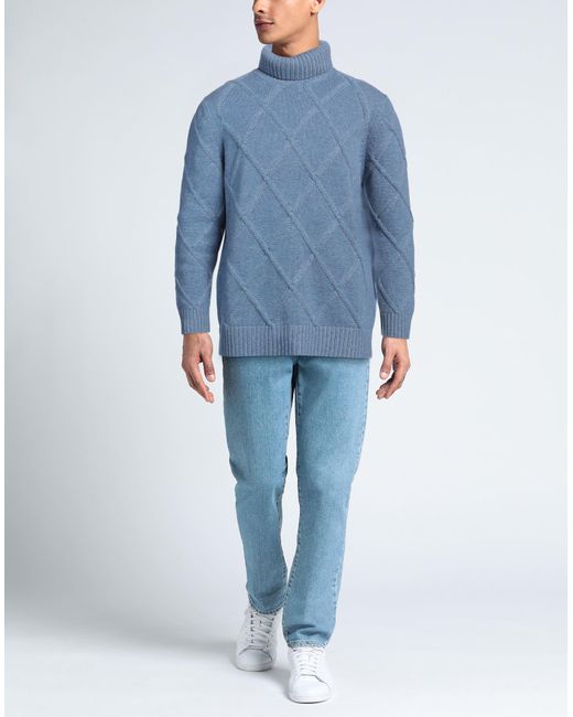 La Fileria Blue Light Turtleneck Cashmere for men