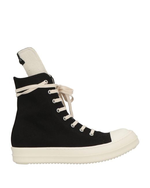 Rick Owens Black Sneakers Textile Fibers
