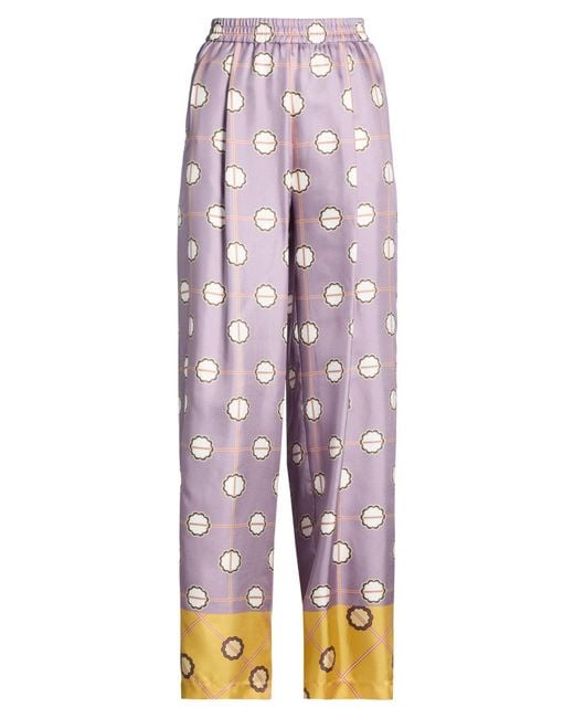 ODEEH Purple Lilac Pants Silk