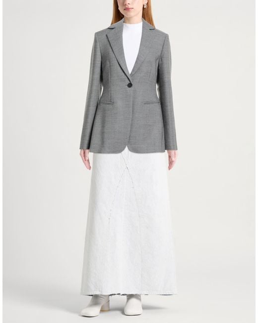 Semicouture Gray Blazer Virgin Wool, Polyester