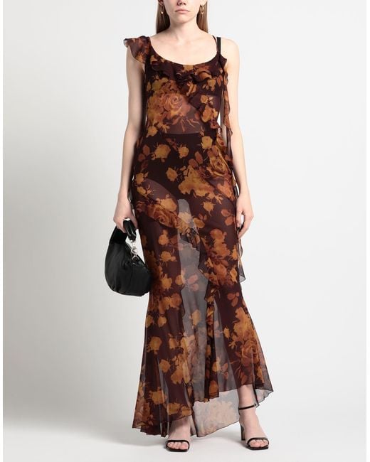 Robe longue Alessandra Rich en coloris Brown