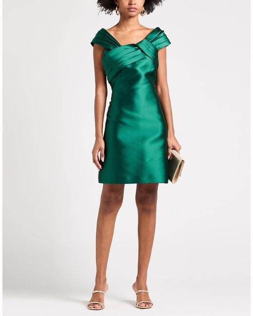 Alberta Ferretti Green Mini Dress Polyester, Silk