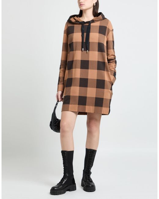 Robe Courte Foreign Exchange Imprimée Fleurs - Taille S - Noir Et Marron - Occasion Très Bon état