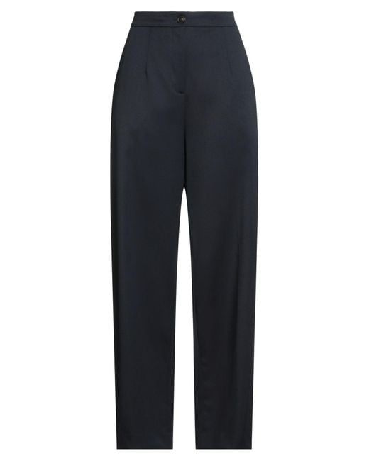Erika Cavallini Semi Couture Blue Pants Polyester, Wool, Elastane
